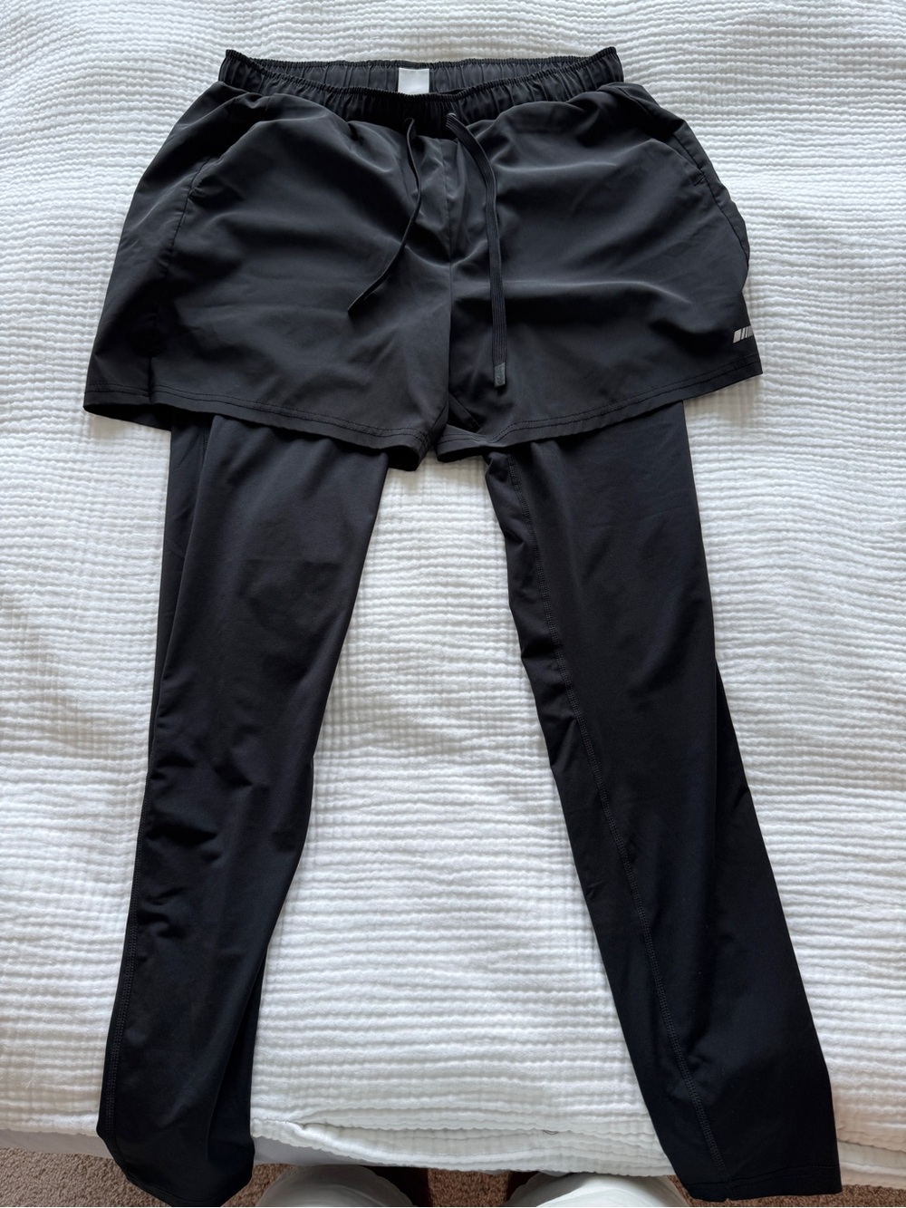 Amazon Essentials Black Athletic Shorts with Attached Leggings